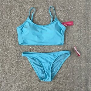 🆕 NWT 2-Piece Baby Blue Bandeau Bikini Swimsuit